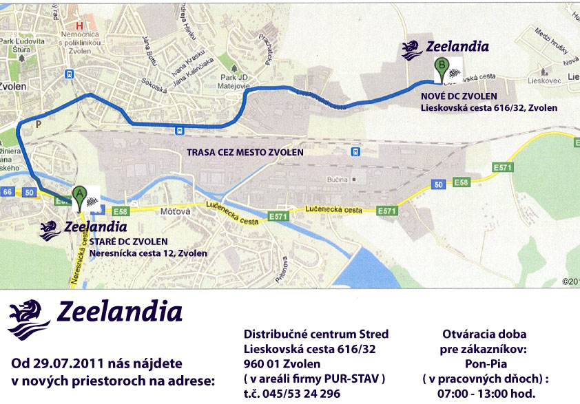 mapa ZV cez mesto