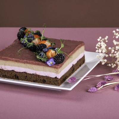 Jahodovo-čokoládová kocka